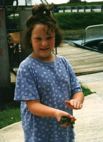 Stephanie holding an alligator.jpg - 1998 - Everglades, FL - Stephanie holding a baby alligator (yes, it's real and it's alive)